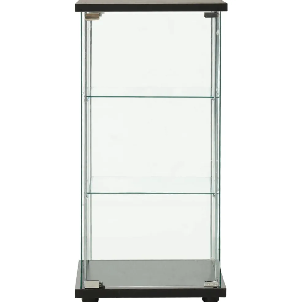 vidaXL Vitrinekast gehard glas zwart