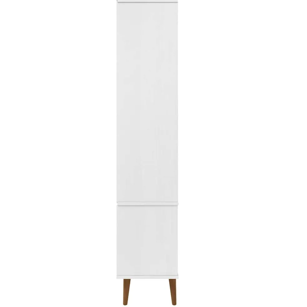 vidaXL Vitrinekast MOLDE 90x35x175 cm massief grenenhout wit