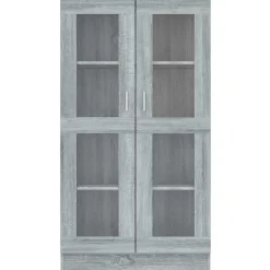 vidaXL Vitrinekast 82,5x30,5x150 cm bewerkt hout grijs sonoma eiken