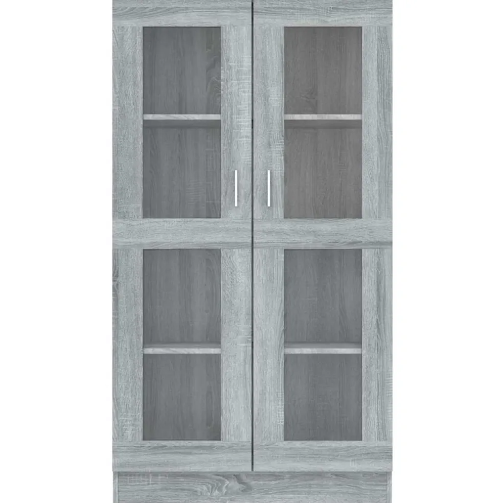 vidaXL Vitrinekast 82,5x30,5x150 cm bewerkt hout grijs sonoma eiken