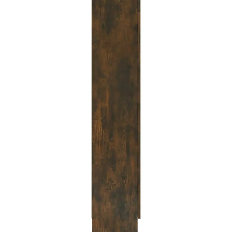 vidaXL Vitrinekast 82,5x30,5x150 cm bewerkt hout gerookt eikenkleurig