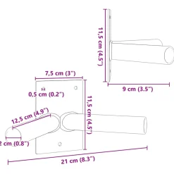 vidaXL Vlaggen Mast Houder Zilver 11,5 x 7,5 x 0,2 cm Staal