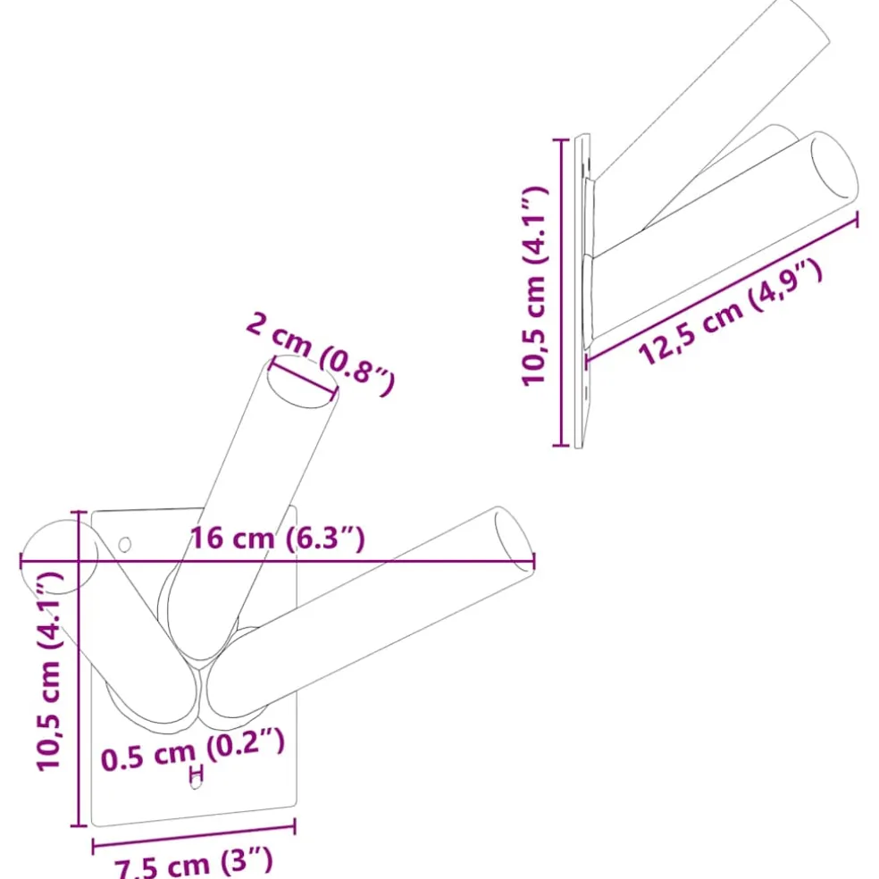 vidaXL Vlaggen Mast Houder Zwart 10,5 x 7,5 x 0,2 cm Staal