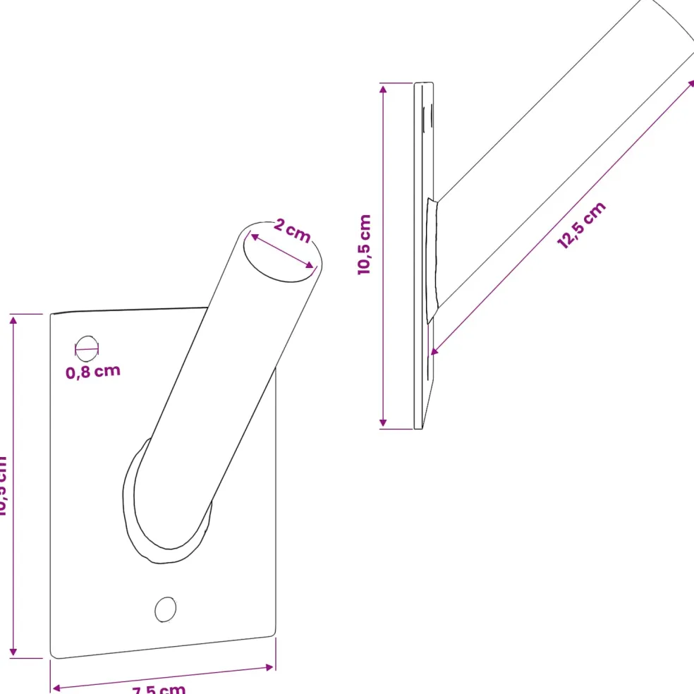 vidaXL Vlaggen Mast Houder Zwart 10,5 x 7,5 x 0,25 cm Staal