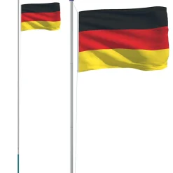 vidaXL Vlag met vlaggenmast Duitsland 6,08 m aluminium