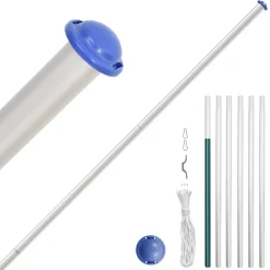 vidaXL Vlag met vlaggenmast Europa 6,08 m aluminium