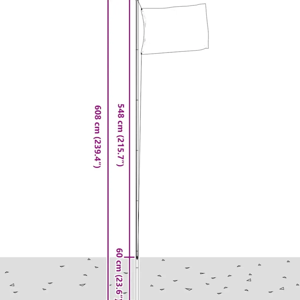 vidaXL Vlag met vlaggenmast Italië 6,08 m aluminium