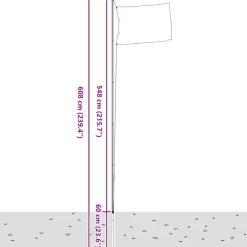 vidaXL Vlag met vlaggenmast Nederland 6,08 m aluminium