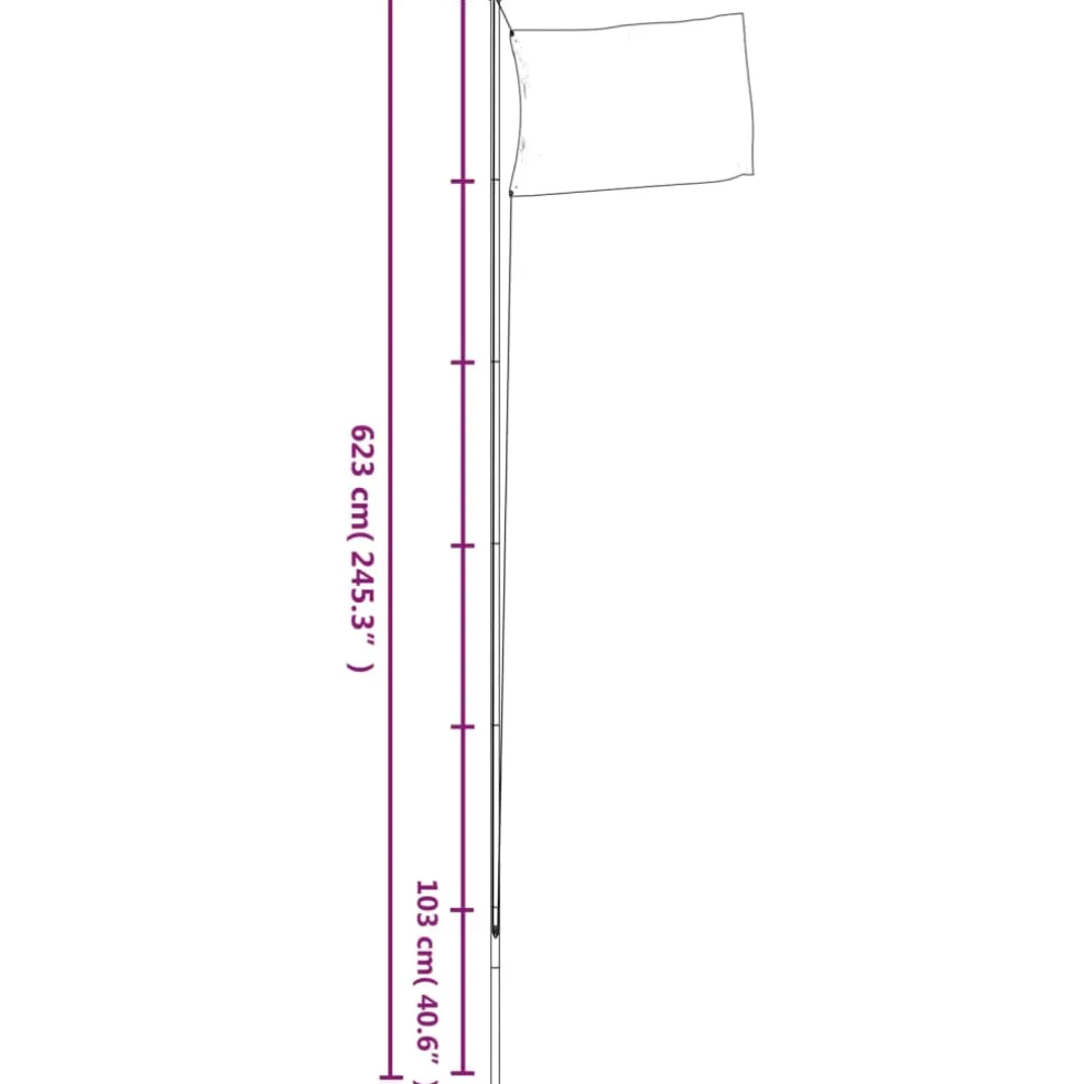 vidaXL Vlag met vlaggenmast Oekraïne 6,23 m aluminium