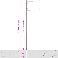 vidaXL Vlag met vlaggenmast Polen 6,08 m aluminium
