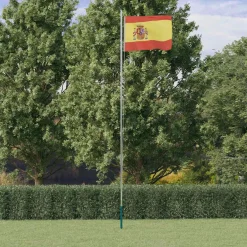 vidaXL Vlag met vlaggenmast Spanje 6,08 m aluminium