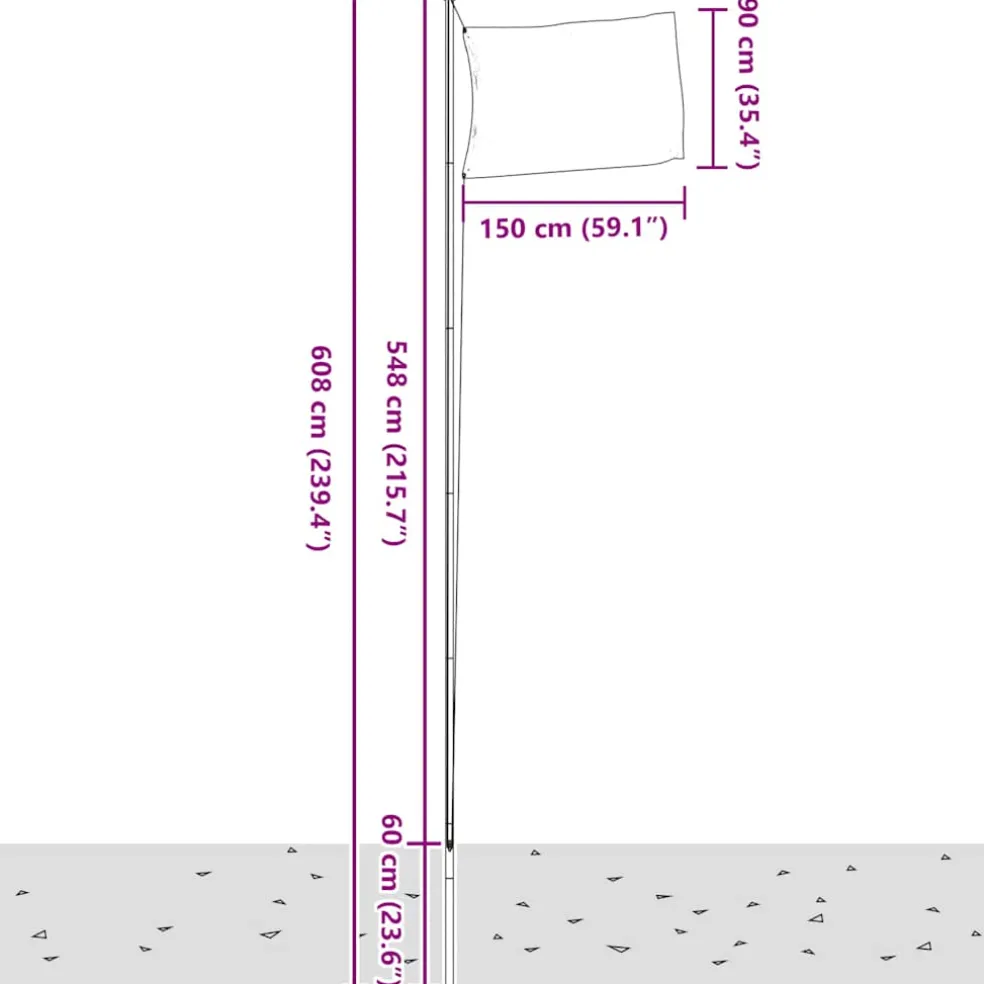 vidaXL Vlag met vlaggenmast Spanje 6,08 m aluminium