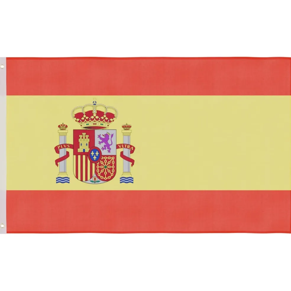 vidaXL Vlag met vlaggenmast Spanje 6,08 m aluminium