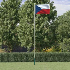 vidaXL Vlag met vlaggenmast Tsjechië 6,08 m aluminium