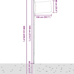 vidaXL Vlag met vlaggenmast Verenigde Staten 6,08 m aluminium