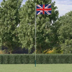 vidaXL Vlag met vlaggenmast Verenigd Koninkrijk 6,08 m aluminium