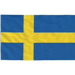 vidaXL Vlag met vlaggenmast Zweden 6,08 m aluminium