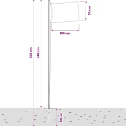 vidaXL Vlag met vlaggenmast Zweden 6,08 m aluminium