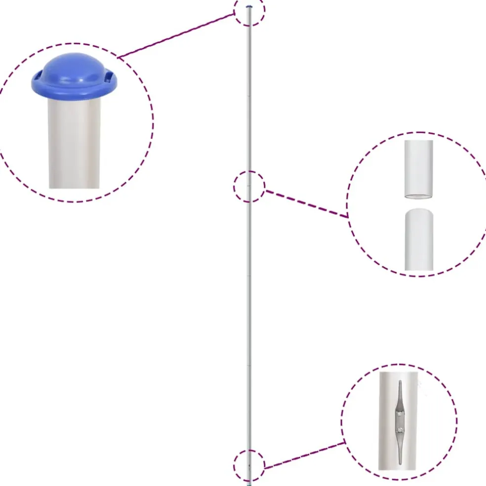 vidaXL Vlag met vlaggenmast Zweden 6,08 m aluminium