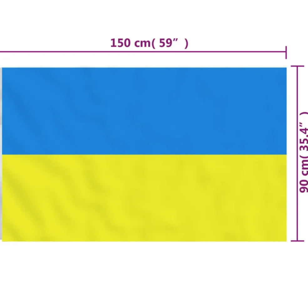 vidaXL Vlag Oekraïne met messing oogjes 90x150 cm
