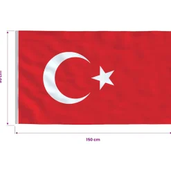 vidaXL Vlag Turkije 90x150 cm