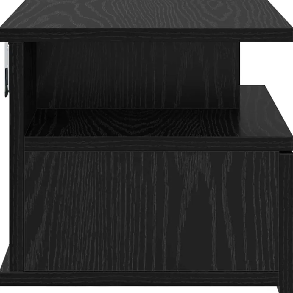 vidaXL Vliegend Nachtkastje Zwart Eiken 40 x 31 x 28 cm Bewerkt hout