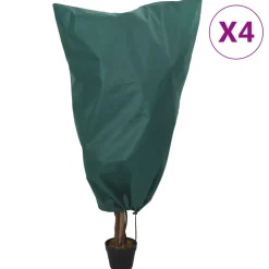 vidaXL Vlieshoezen voor planten met trekkoord 4 st 70 g/m² 0,8x0,8 m