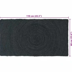 vidaXL Vloerkleden Donkergrijs 60 x 110 cm Jute