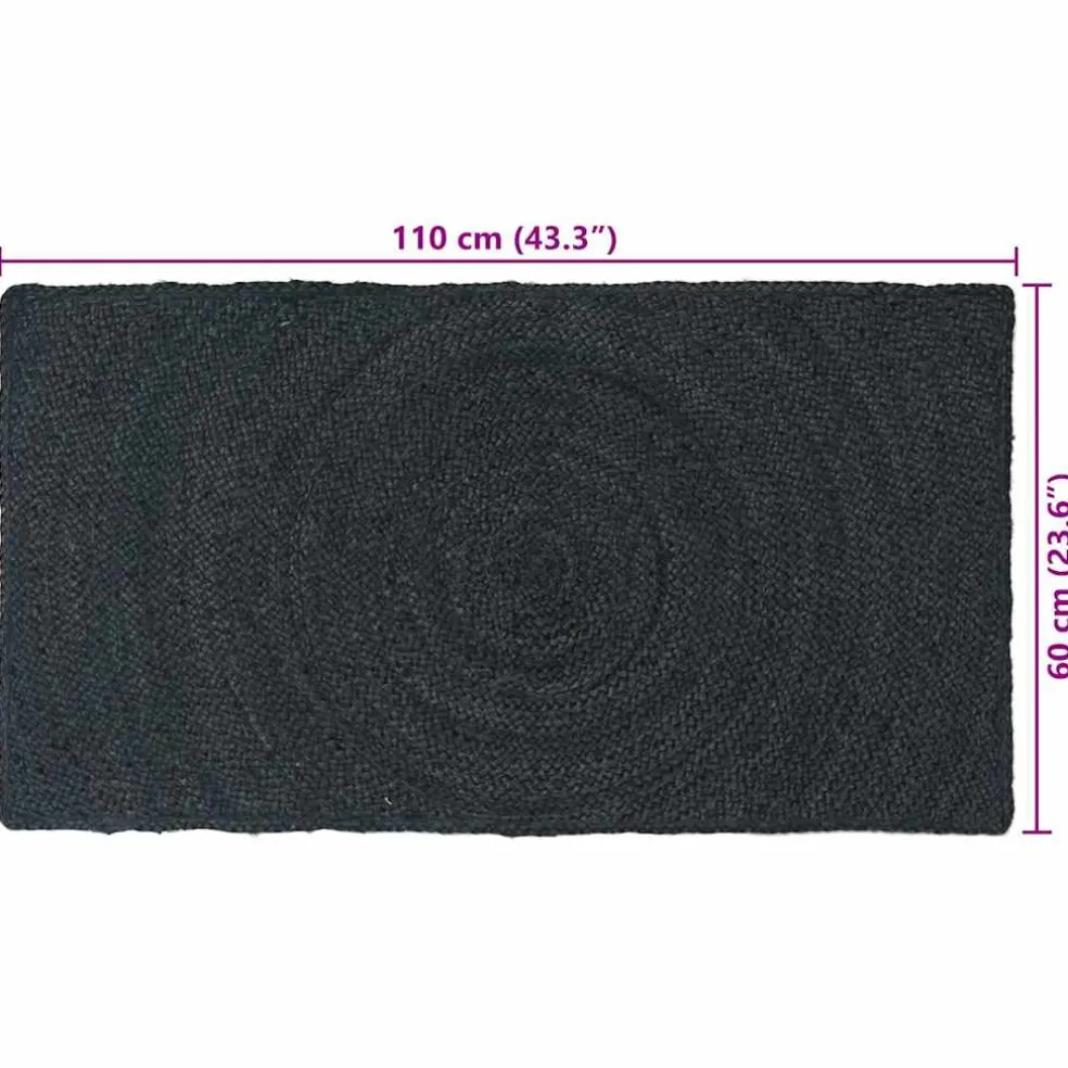 vidaXL Vloerkleden Donkergrijs 60 x 110 cm Jute