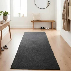 vidaXL Vloerkleden Donkergrijs 60 x 110 cm Jute