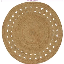 vidaXL Vloerkleden Naturel Ø 120 cm Jute