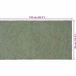 vidaXL Vloerkleden Olijfgroen 60 x 110 cm Jute