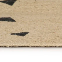 vidaXL Vloerkleed handgemaakt met driehoek print 90 cm jute
