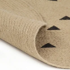 vidaXL Vloerkleed handgemaakt met driehoek print 90 cm jute