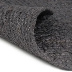 vidaXL Vloerkleed handgemaakt rond 90 cm jute donkergrijs