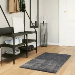 vidaXL Vloerkleed HUARTE laagpolig zacht wasbaar 60x110 cm antraciet