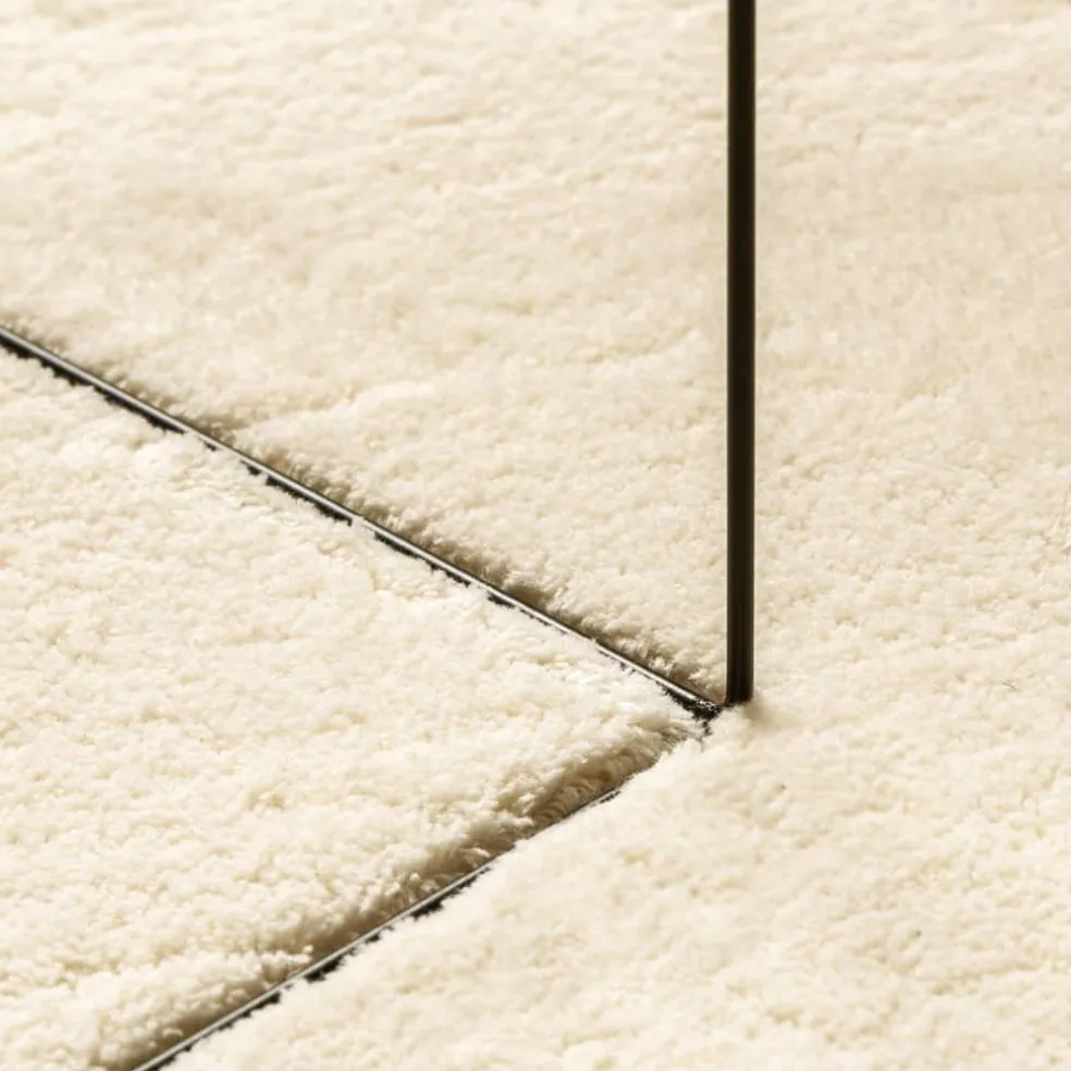 vidaXL Vloerkleed HUARTE laagpolig zacht wasbaar 60x110 cm crème