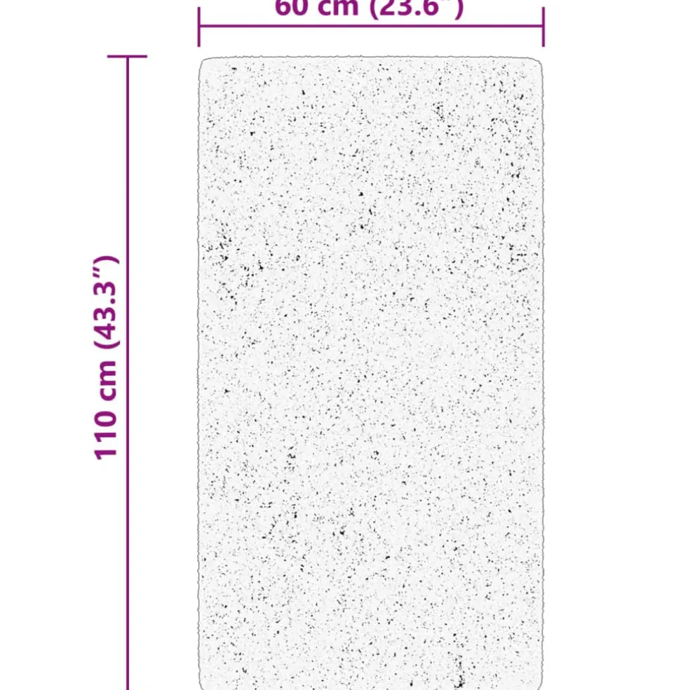 vidaXL Vloerkleed HUARTE laagpolig zacht wasbaar 60x110 cm crème