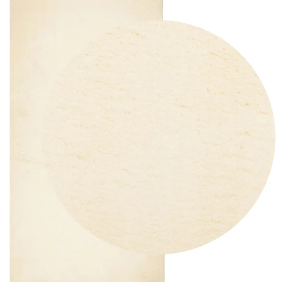 vidaXL Vloerkleed HUARTE laagpolig zacht wasbaar 60x110 cm crème