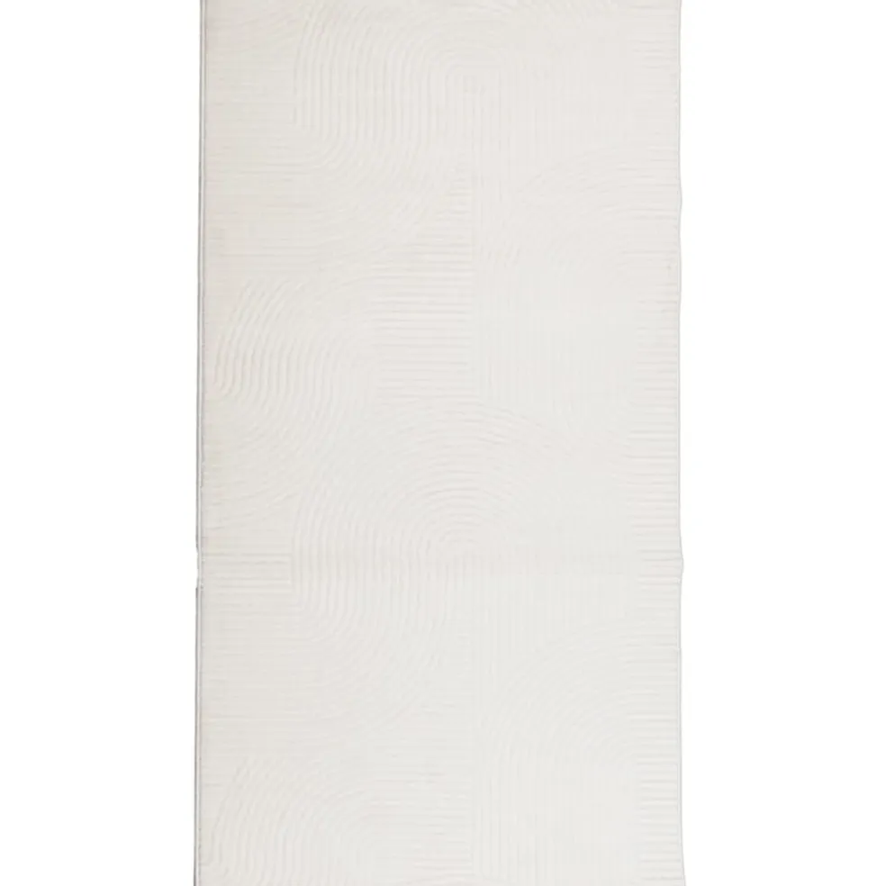 vidaXL Vloerkleed IZA laagpolig Scandinavisch 80x150 cm crèmekleurig