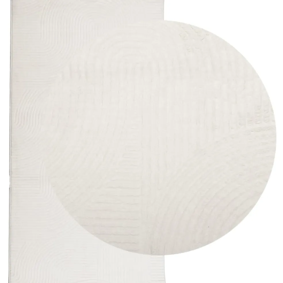 vidaXL Vloerkleed IZA laagpolig Scandinavisch 80x150 cm crèmekleurig