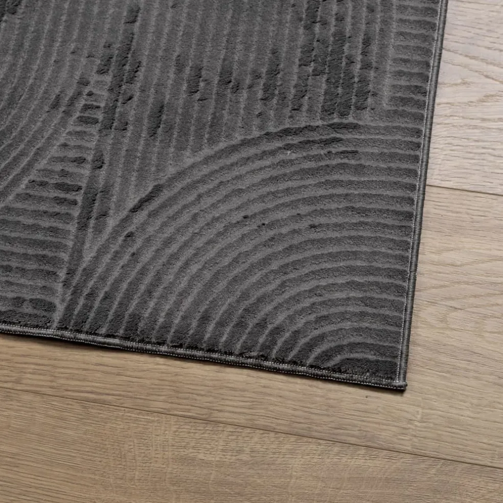 vidaXL Vloerkleed IZA laagpolig Scandinavisch 100x200 cm antraciet
