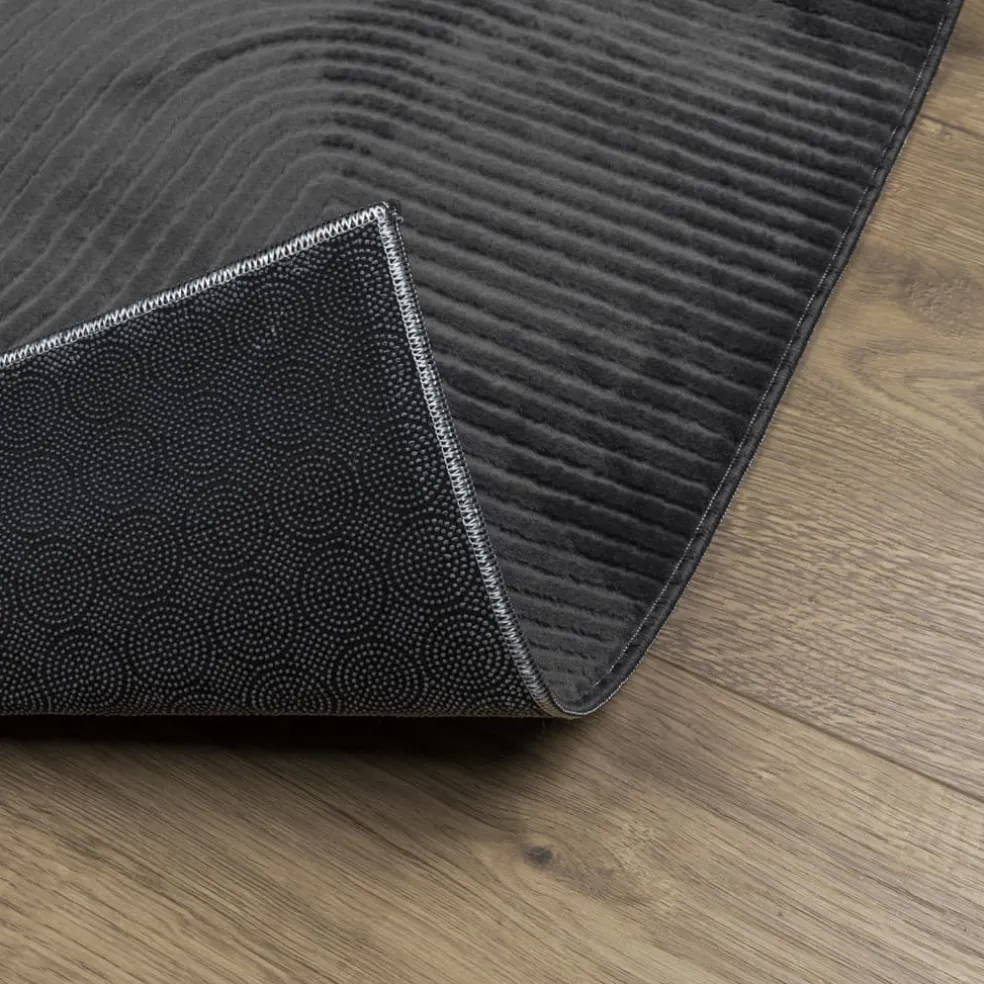 vidaXL Vloerkleed IZA laagpolig Scandinavisch 100x200 cm antraciet