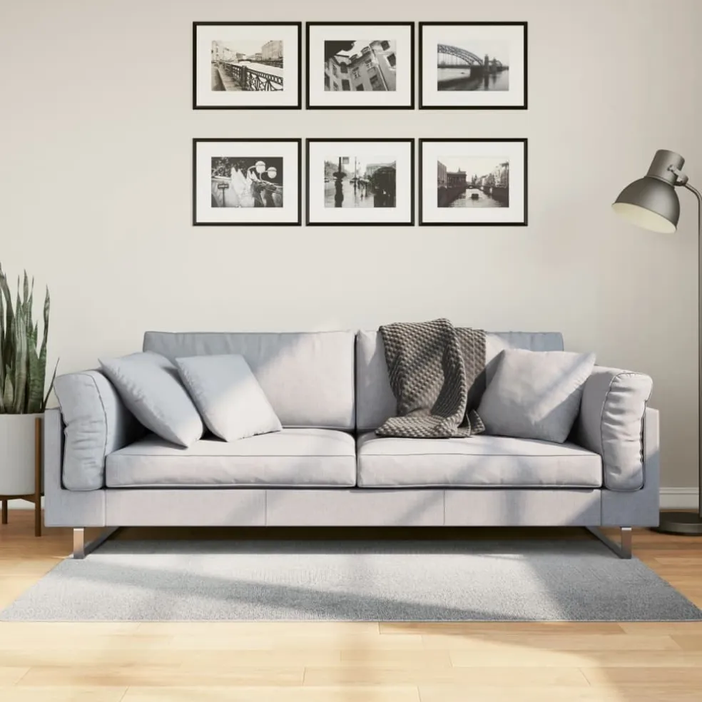 vidaXL Vloerkleed IZA laagpolig Scandinavisch 80x150 cm grijs