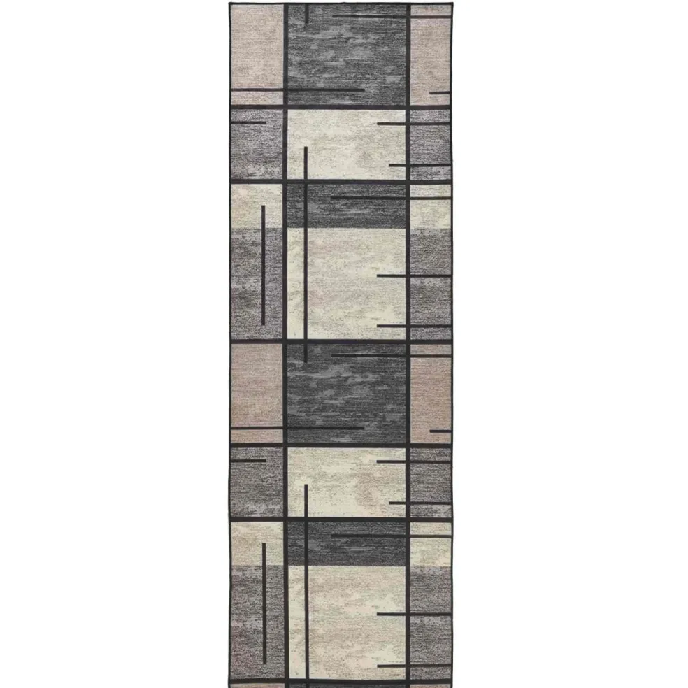 vidaXL Vloerkleedloper LESAKA Bruin 50 x 100 cm Diamantvelours