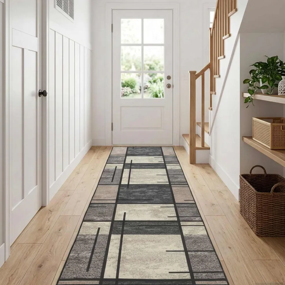 vidaXL Vloerkleedloper LESAKA Bruin 50 x 100 cm Diamantvelours