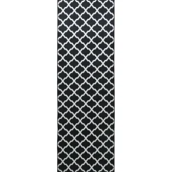 vidaXL Vloerkleedloper LESAKA Zwart en wit 50 x 100 cm Diamantvelours