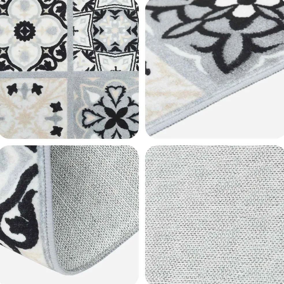 vidaXL Vloerkleedloper ORIZ 1150 gsm Grijs en zwart 100% polyestervilt