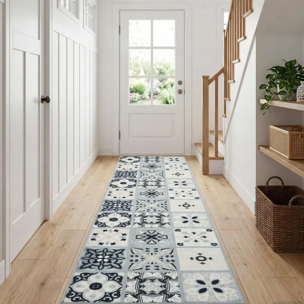 vidaXL Vloerkleedloper ORIZ 1150 gsm Grijs en zwart 100% polyestervilt