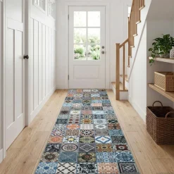 vidaXL Vloerkleedloper ORIZ 1150 gsm Blauw 100% polyestervilt
